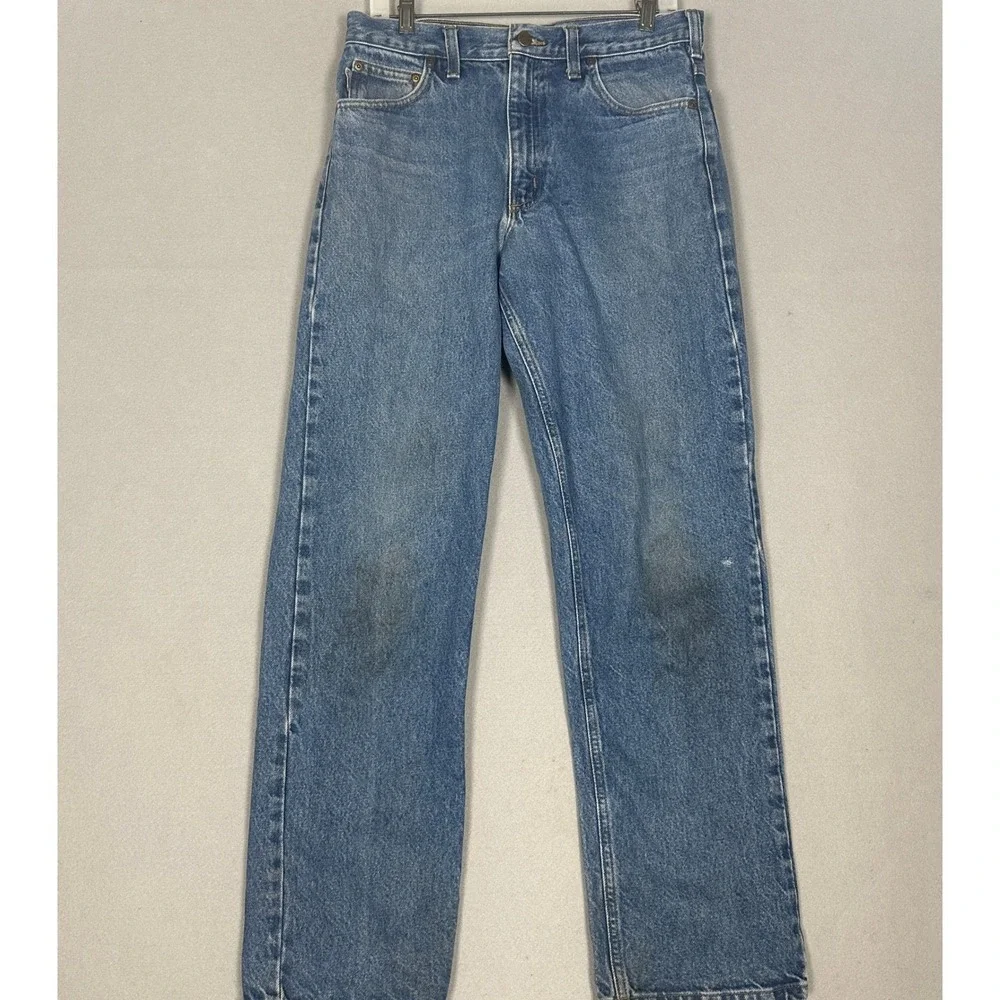 Carhartt B160 DST Jeans Mens 31X32 Blue Relaxed Fit Straight Leg Workwear Denim
